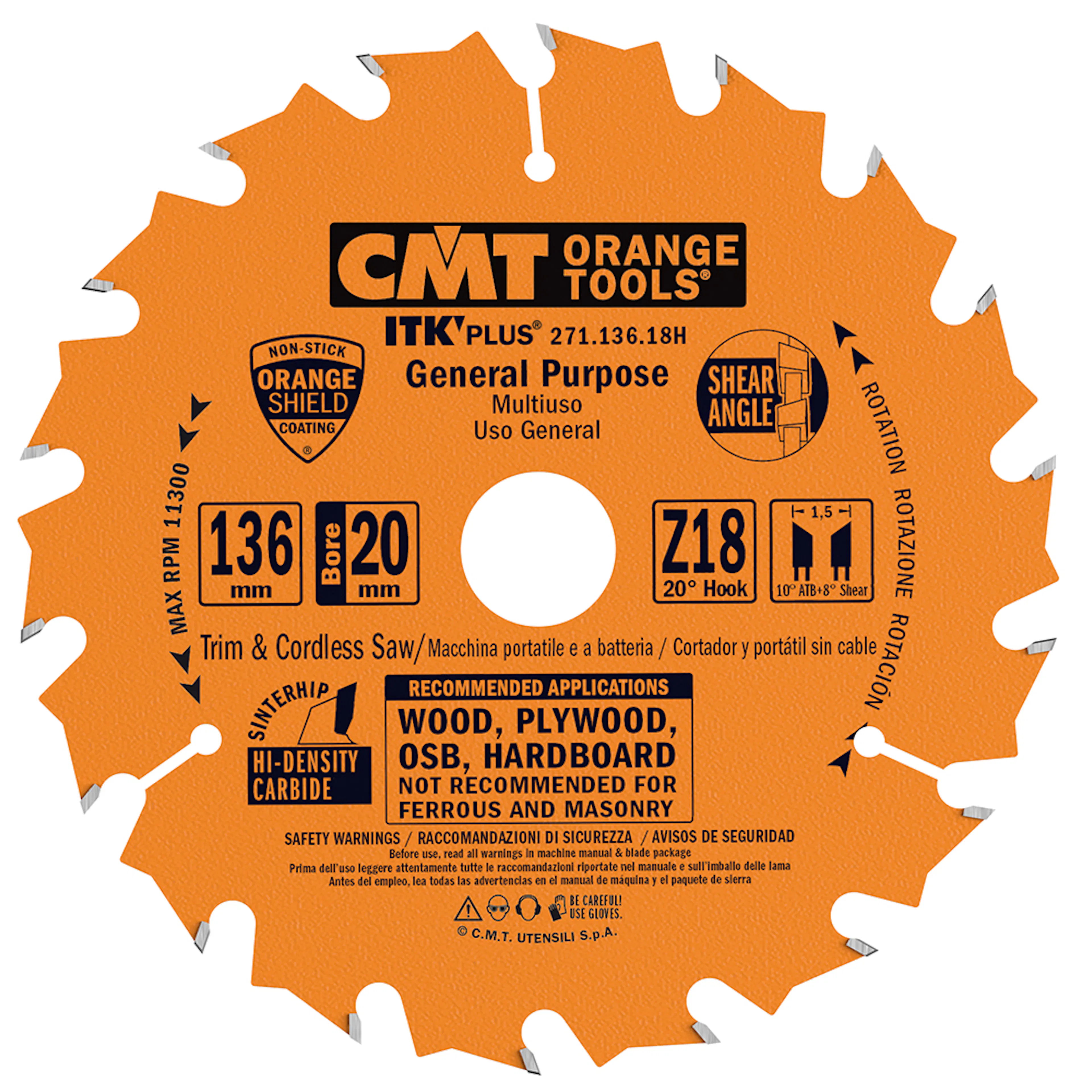 Sågklinga CMT Orange Tools ITK-Plus klyv/kap