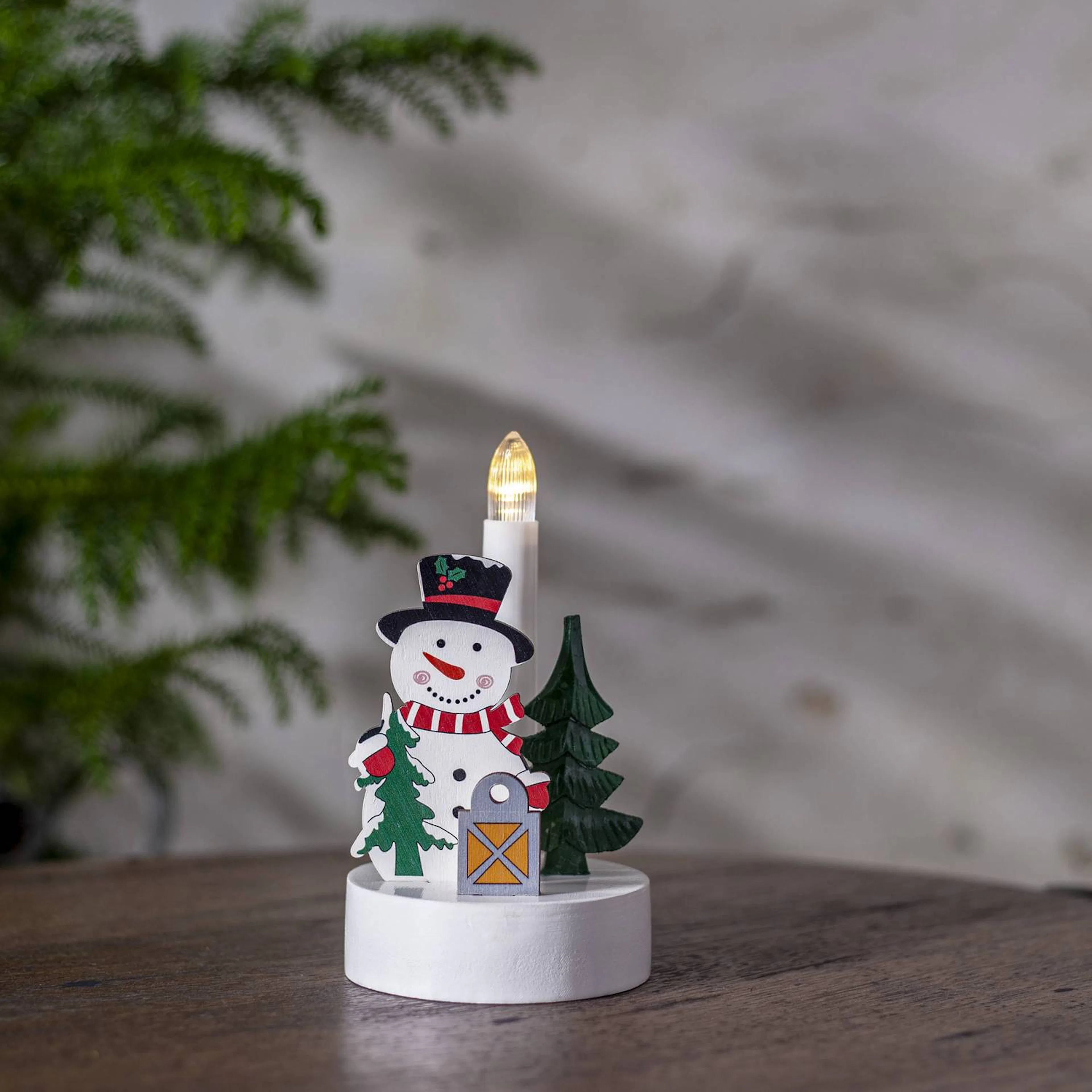 Adventsljusstake Star Trading Billy 1 Ljus Snögubbe