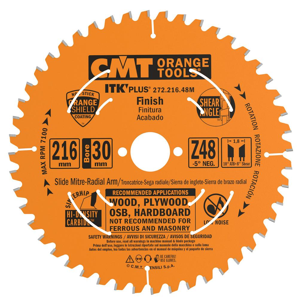Sågklinga CMT Orange Tools ITK-Plus Kapning 216x1,8x30 T48 W Neg
