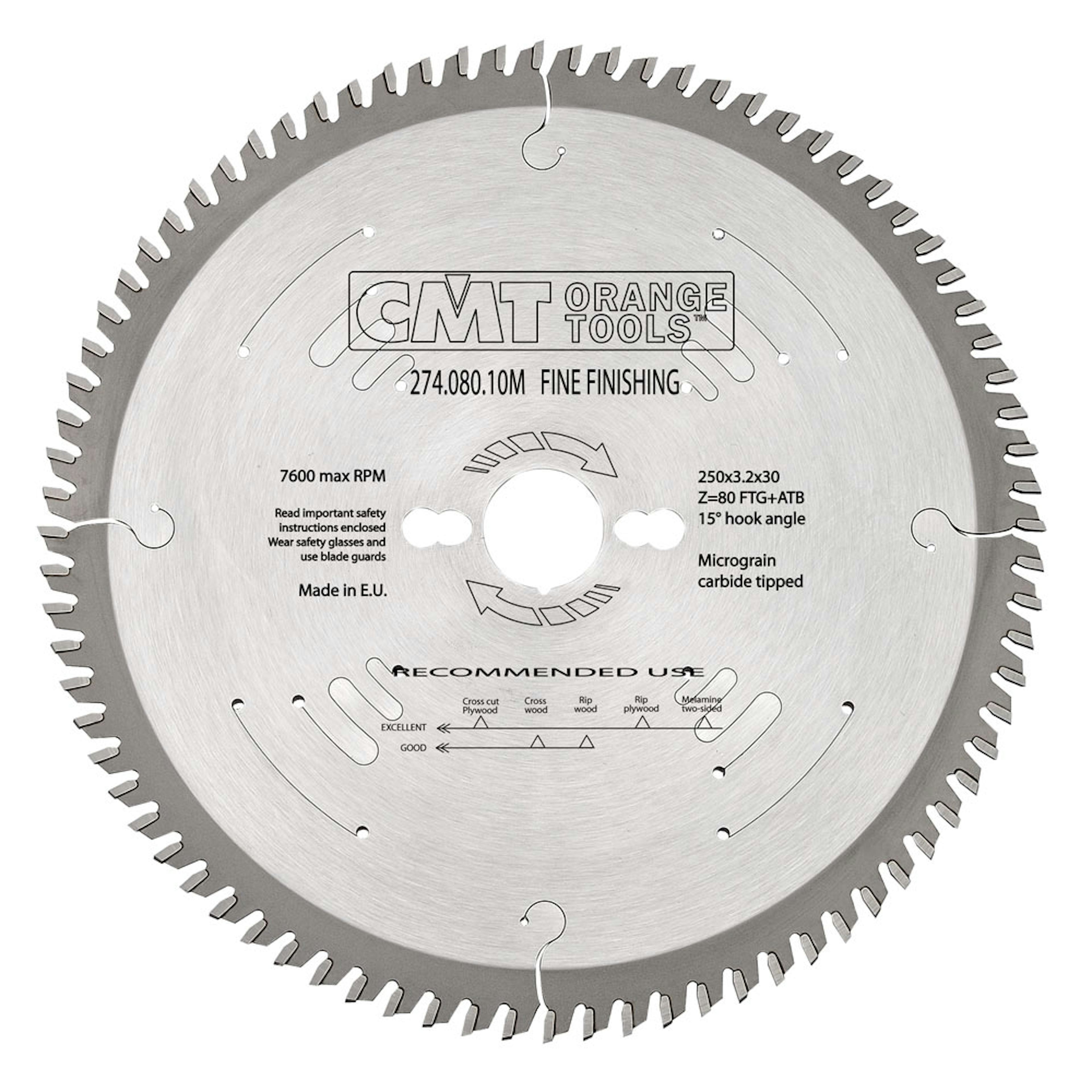 Sågklinga CMT Orange Tools fintandad 250x3,2x30 T80 TFW