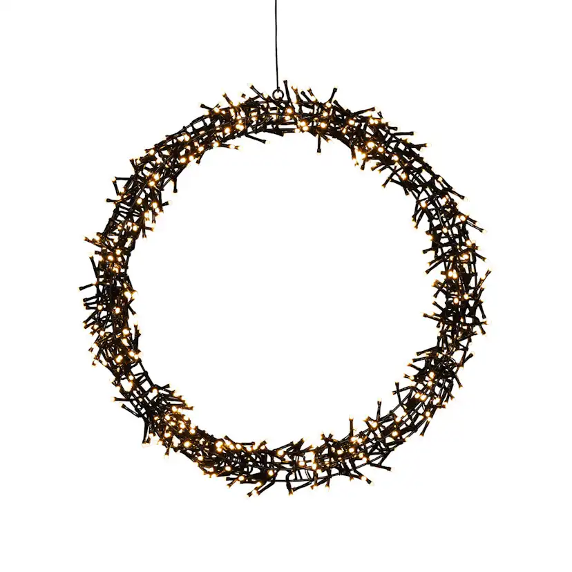 Krans Gnosjö Konstsmide Svart Metall 50 cm LED Frost