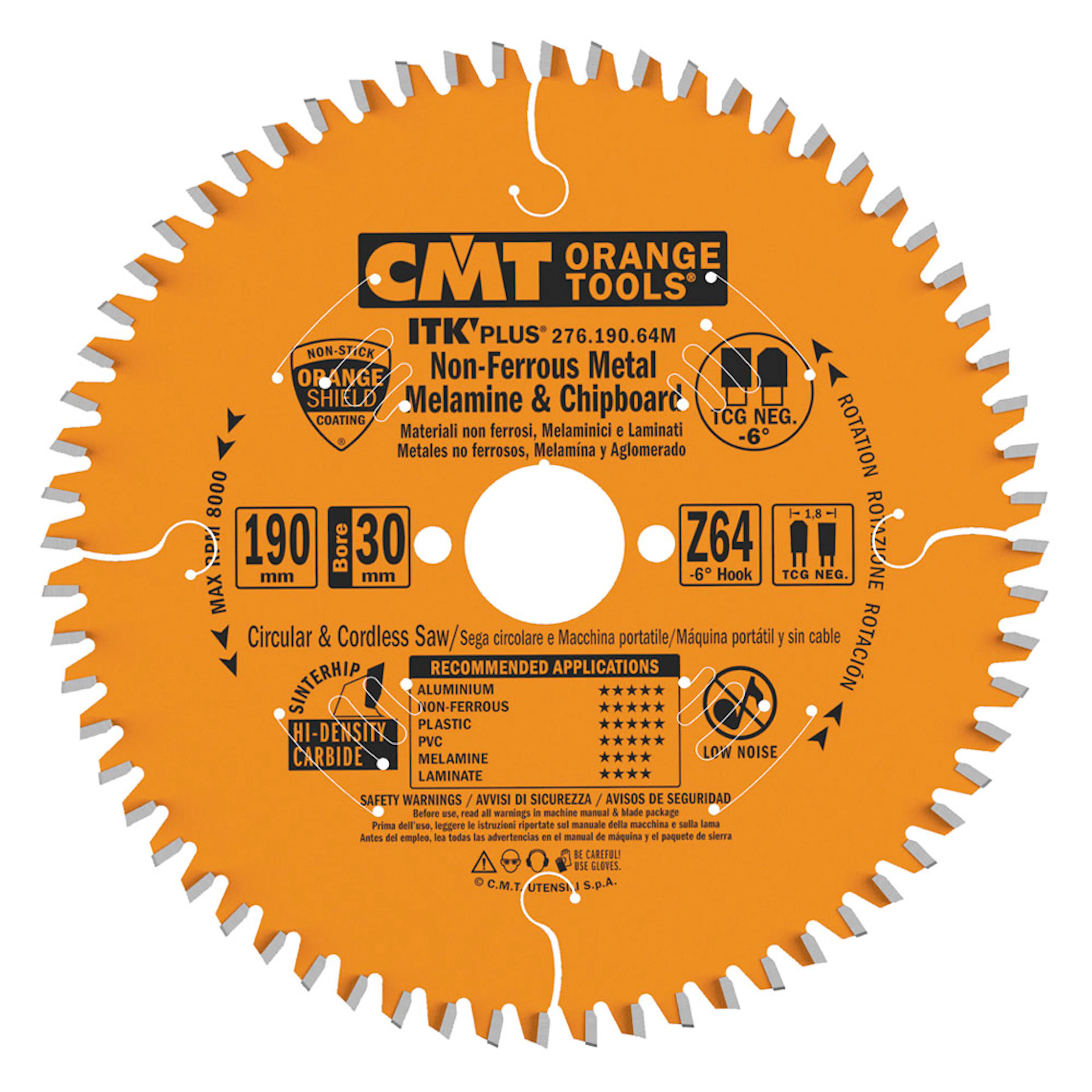 Sågklinga CMT Orange Tools fintandad NE Neg Alu/Plast