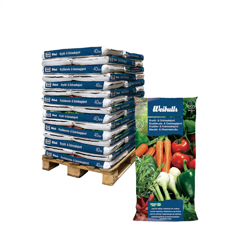 Planteringsjord Weibulls Krydd & Grönsaksjord KRAV på Pall 1800 L