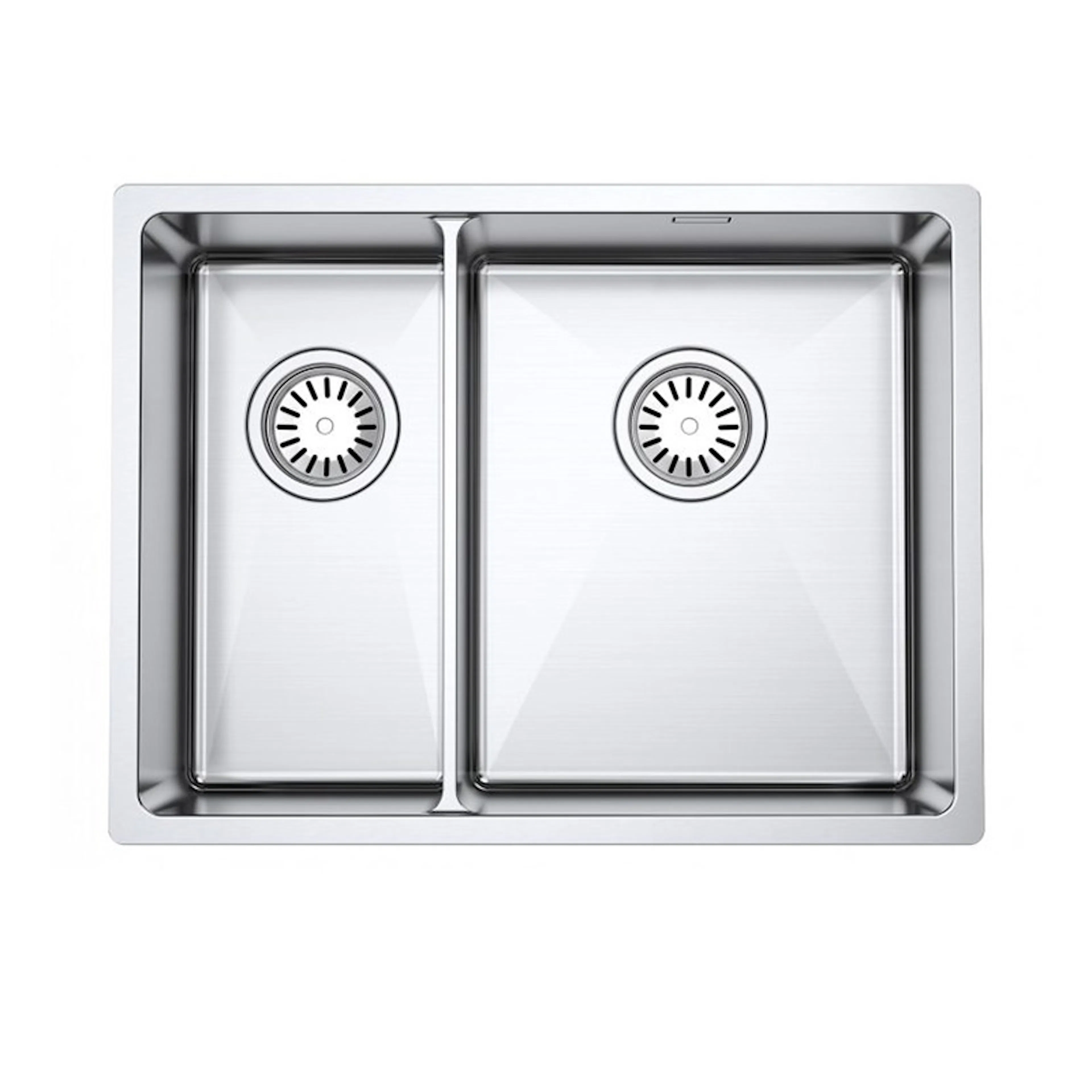 Diskho DecoSteel DI-ART 2033 Rostfri Dubbel med Korgventil & Vattenlås