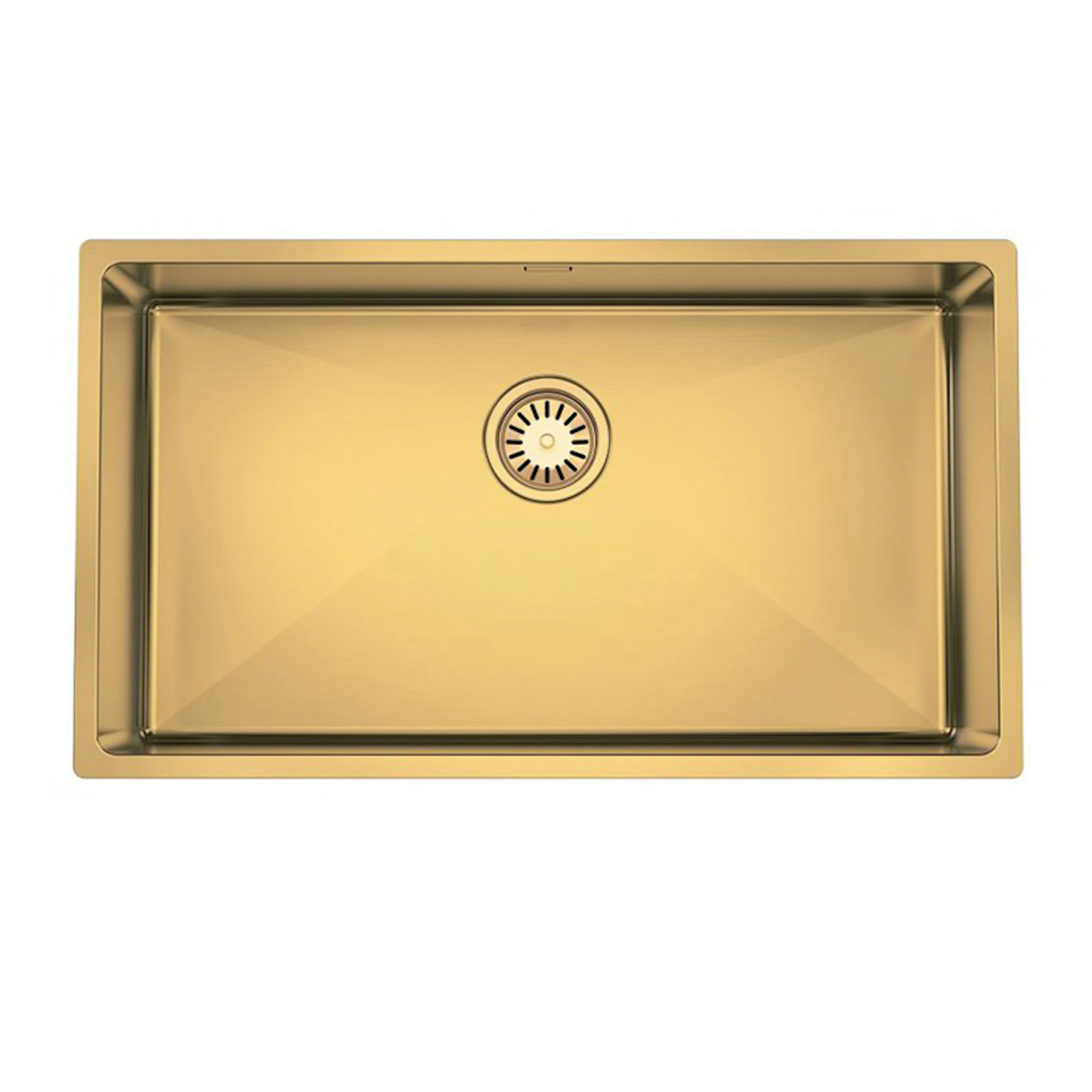 Diskho DecoSteel DI-ART GOLD 73, Enkel Diskho för Kök eller Tvättstuga, Guld, Rostfri Plåt/PVD