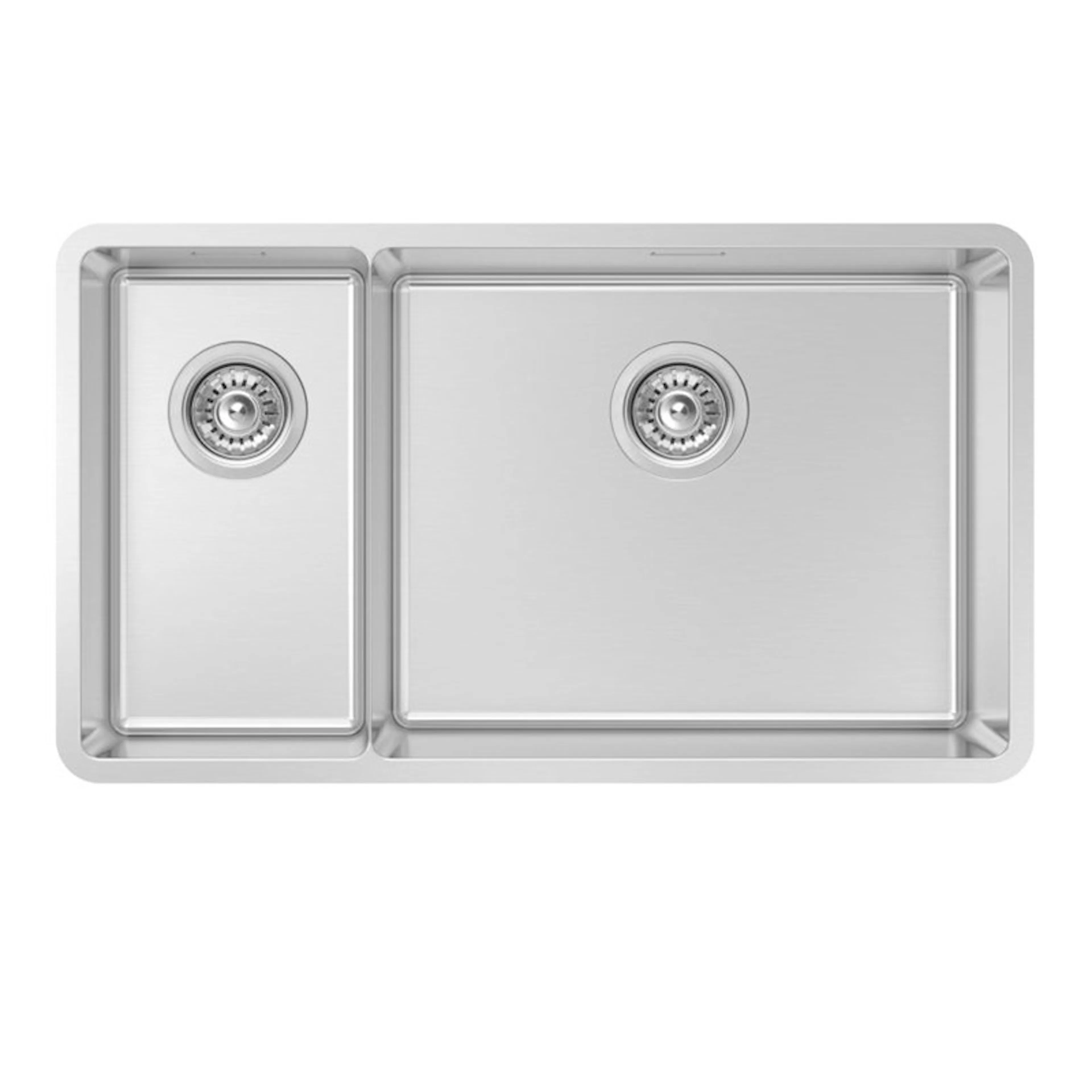 Diskho DecoSteel Extreme 2250 Rostfri Dubbel med Korgventil & Vattenlås