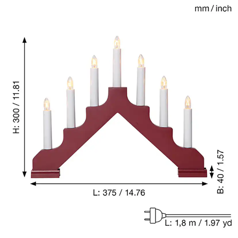 Ljusstake Star Trading Ada 7-Armad Adventsljusstake