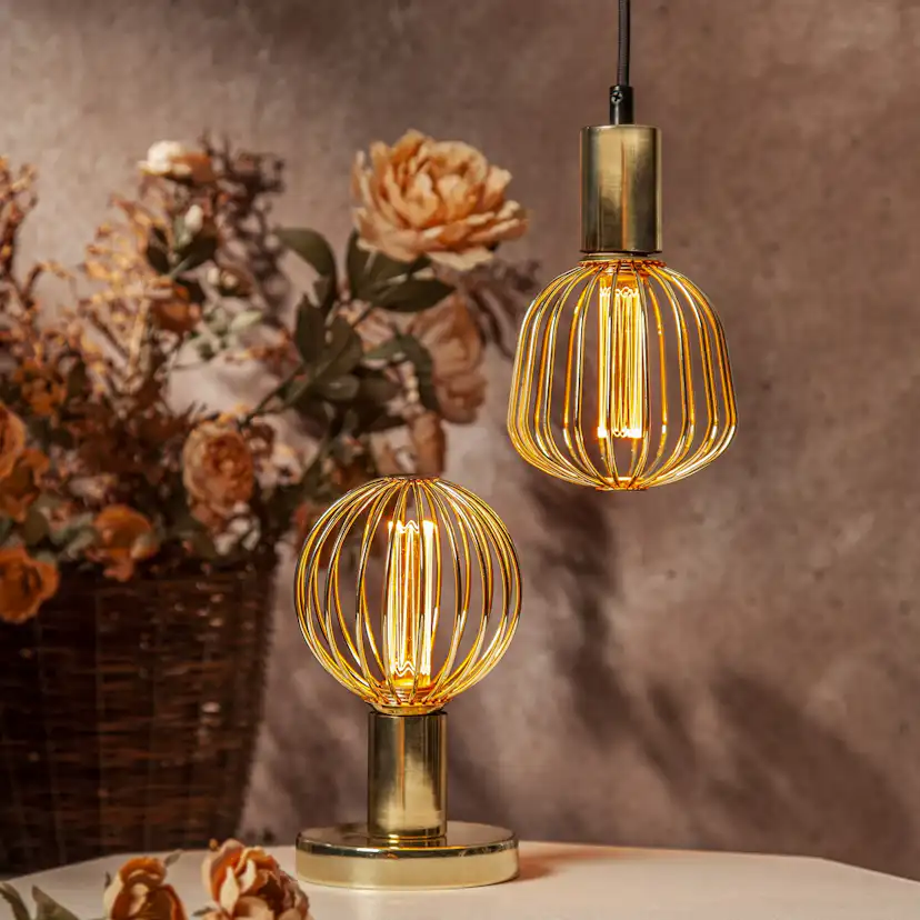 LED-lampa Star Trading E27 G125 Globe Gold