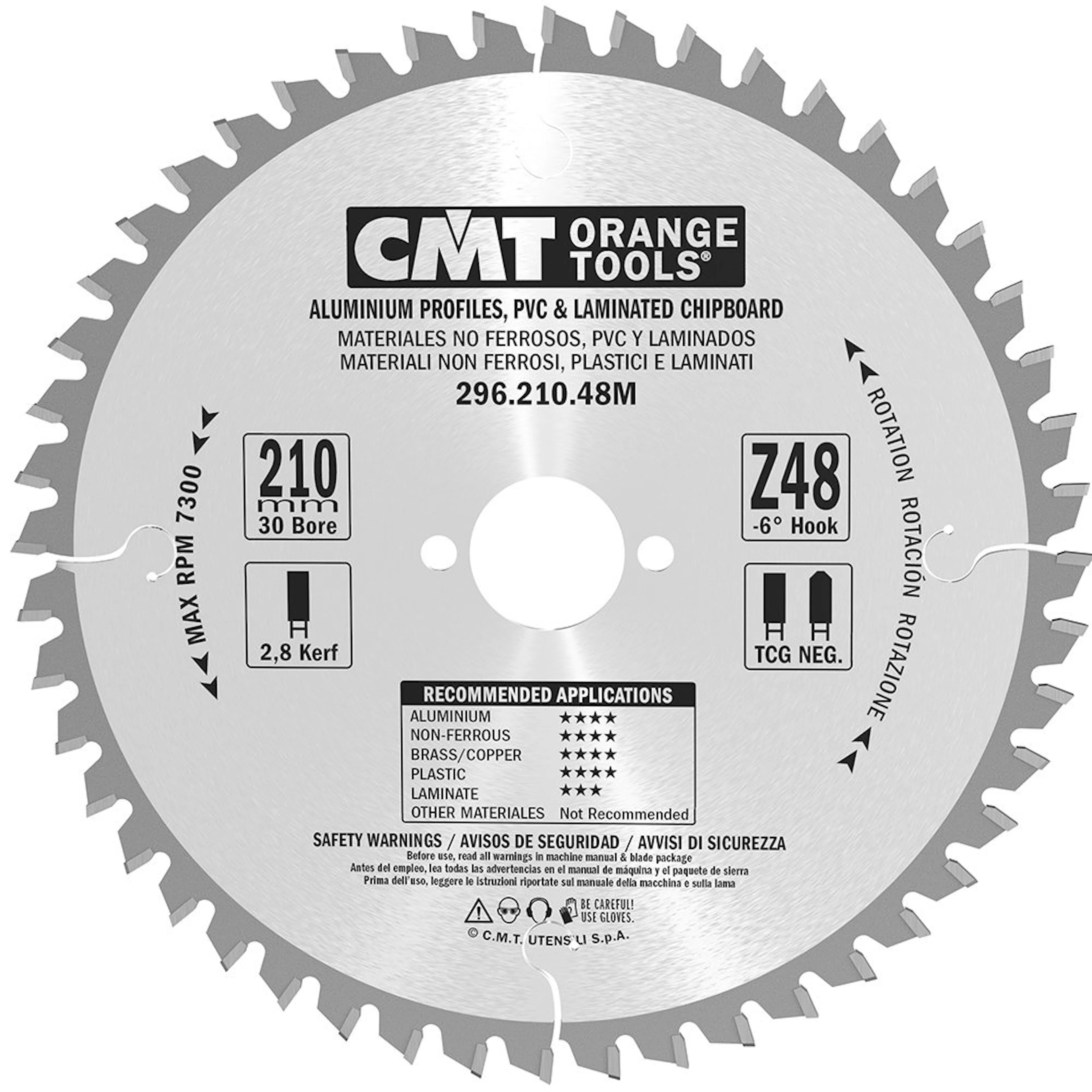 Cirkelsågklinga CMT Orange Tools NE NEG Alu/laminat