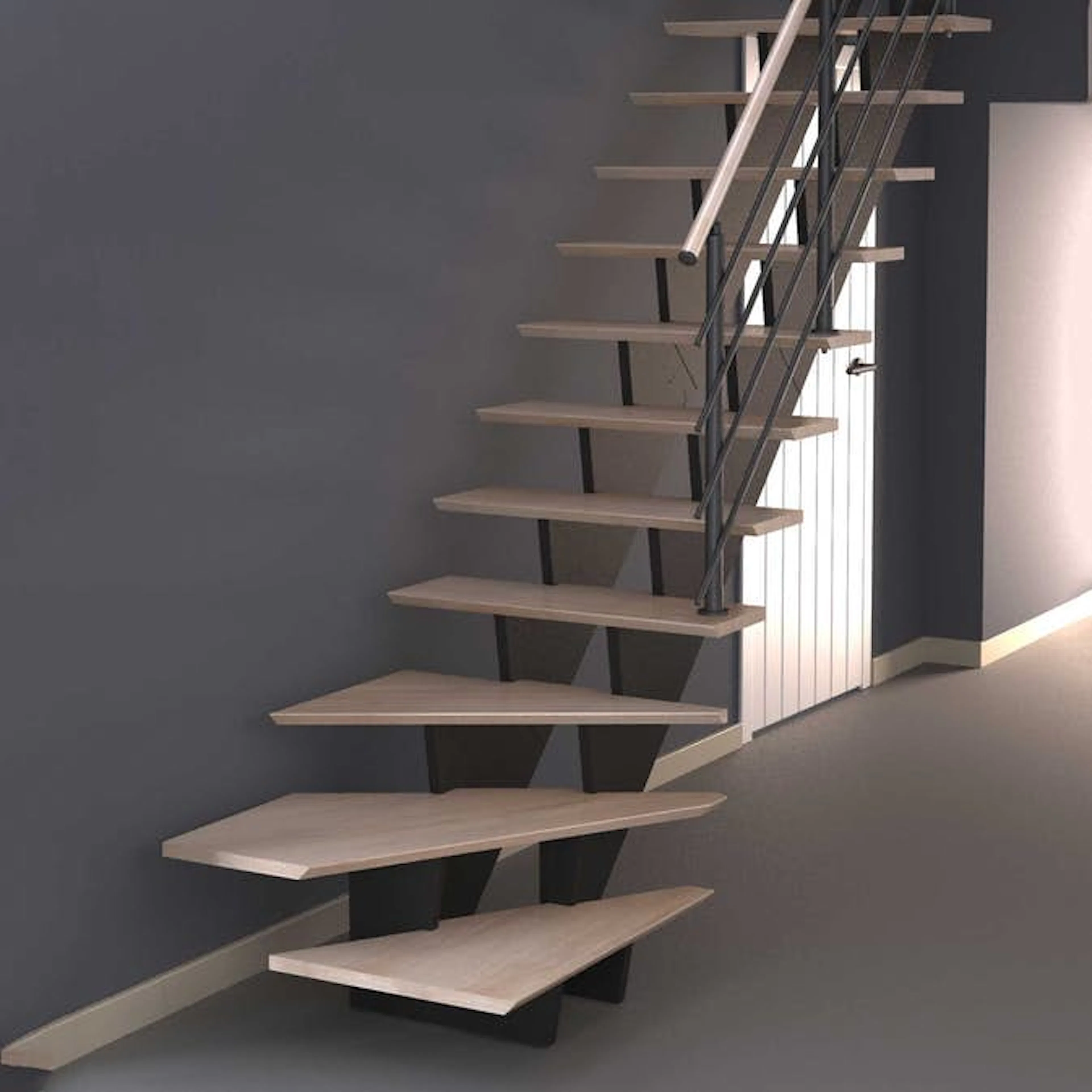 Spartrappa Byggera Biax L-form inkl. Trappräcke