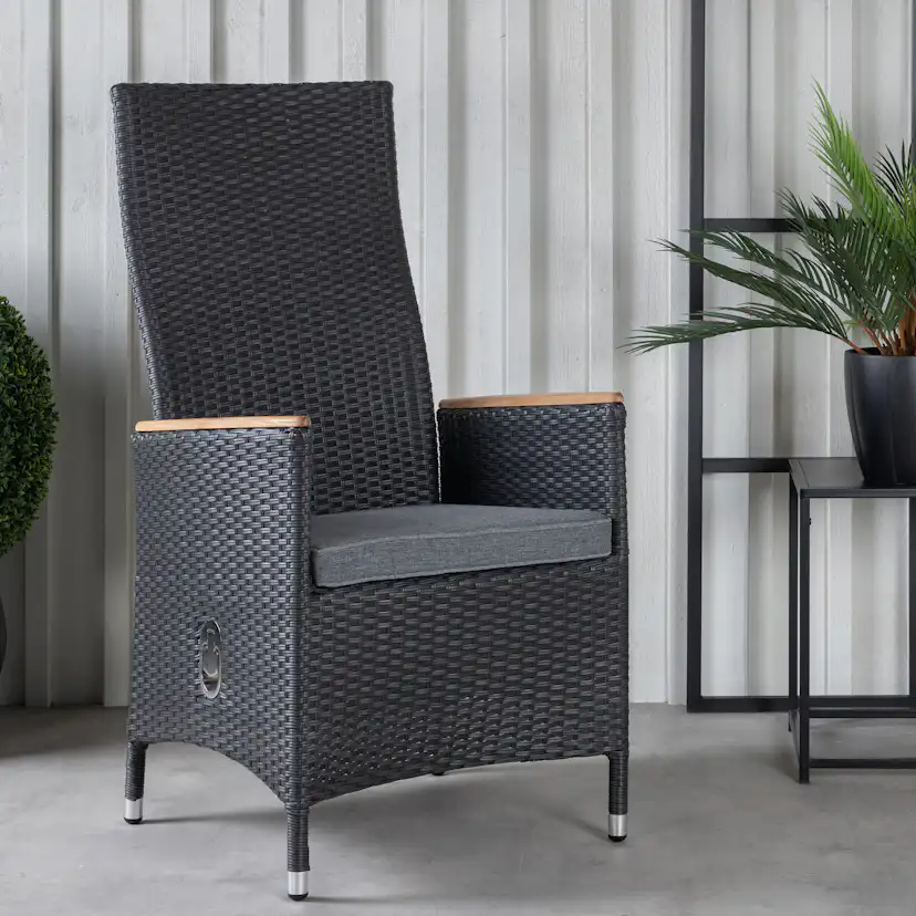 Positionsfåtölj Venture Home Padova Svart/Teak