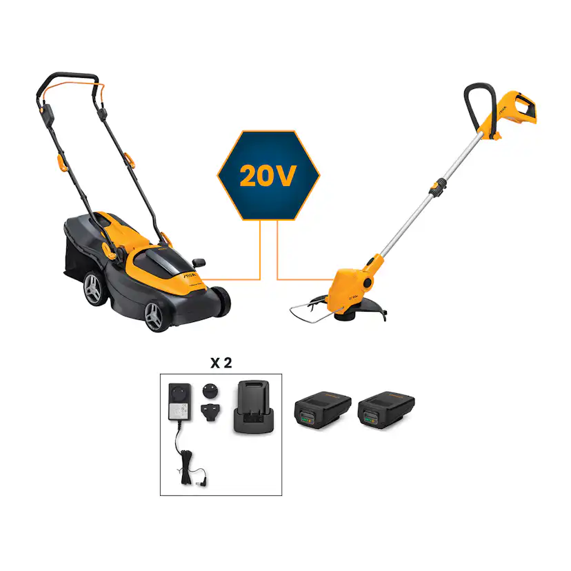 Gräsklippare Stiga Collector 136e Paket Med Grästrimmer GT 100e & 2 Batterier & Laddare
