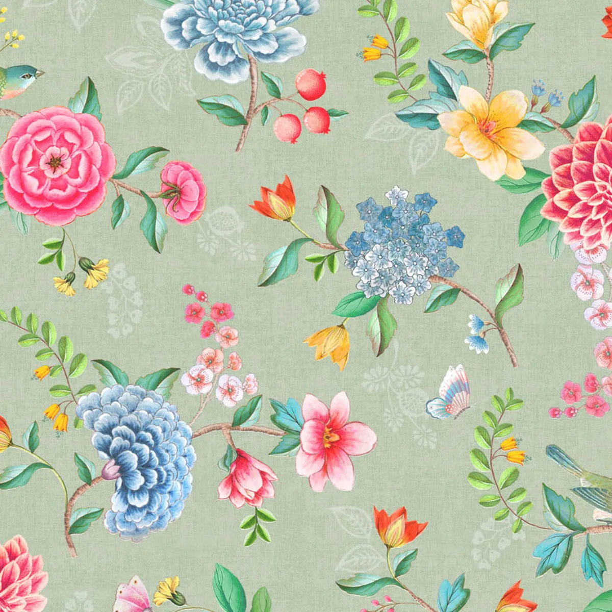 Tapet PIP 2020 Studio 300103 Non Woven, Mönstrad Grön/Blå