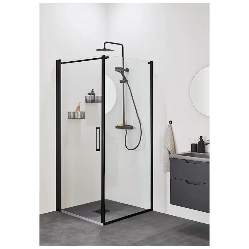 Duschhörn Noro Frost Concept Klarglas Svart