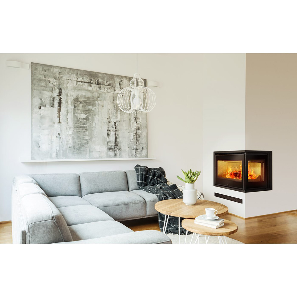 Braskamin Lacunza Adour med Glas på Framsida och En Sida