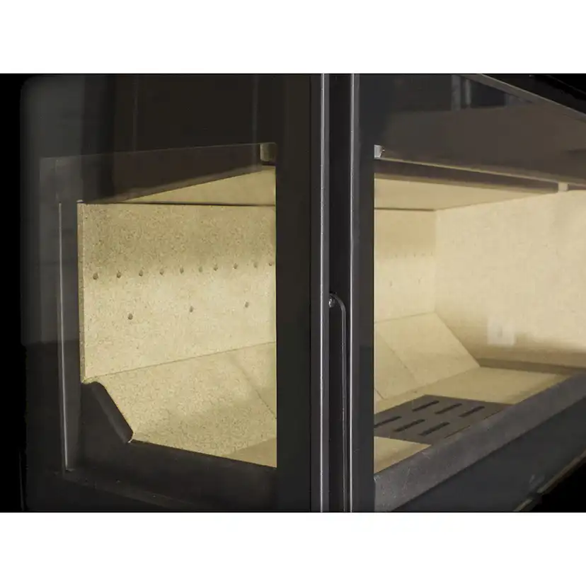 Braskamin Lacunza Adour med Glas på Framsida och Båda Sidor