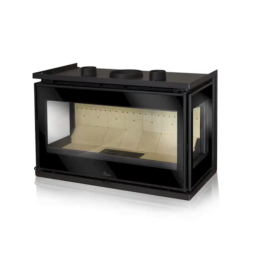 Braskamin Lacunza Adour med Glas på Framsida och Båda Sidor