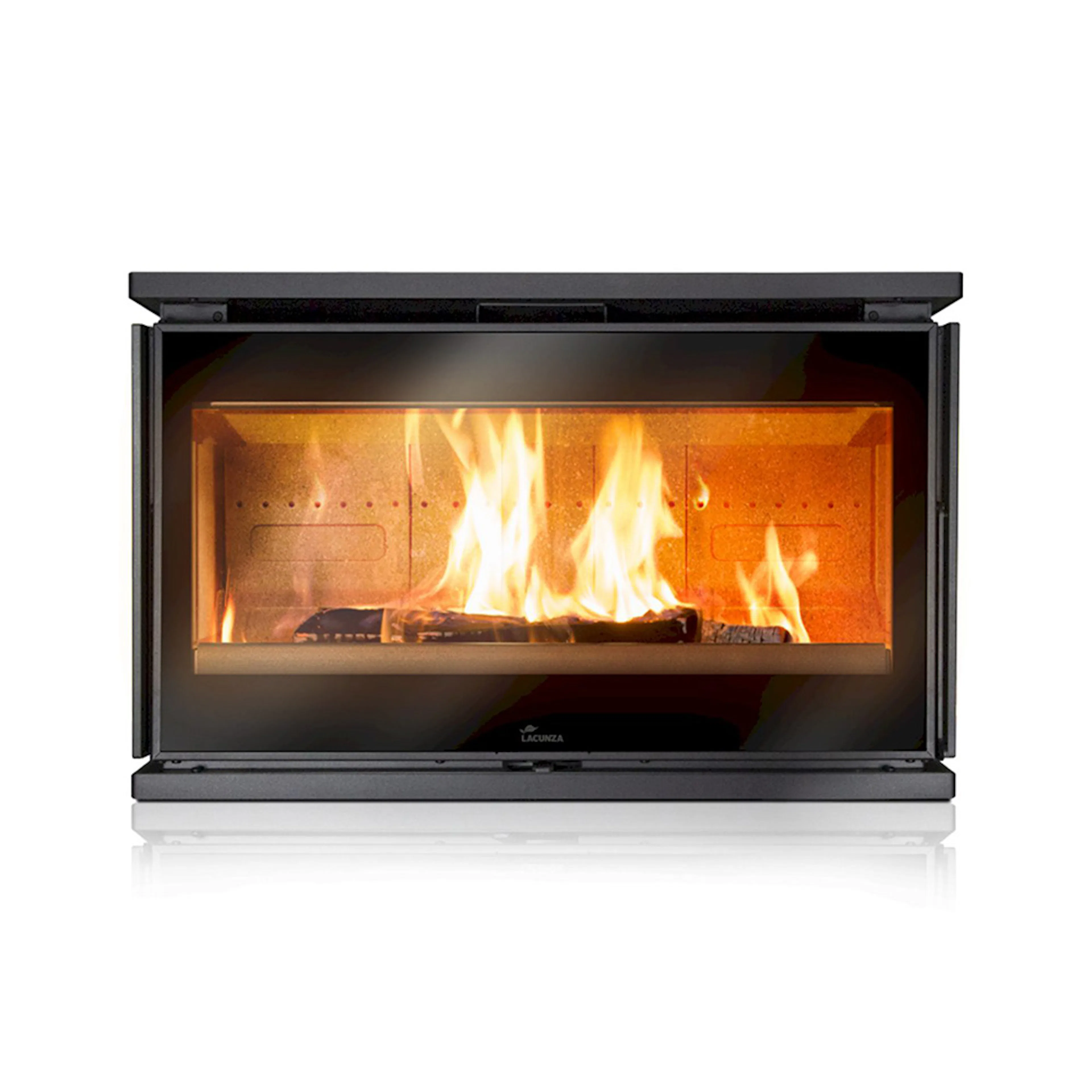 Braskamin Lacunza Adour med Glas på Framsida och Båda Sidor