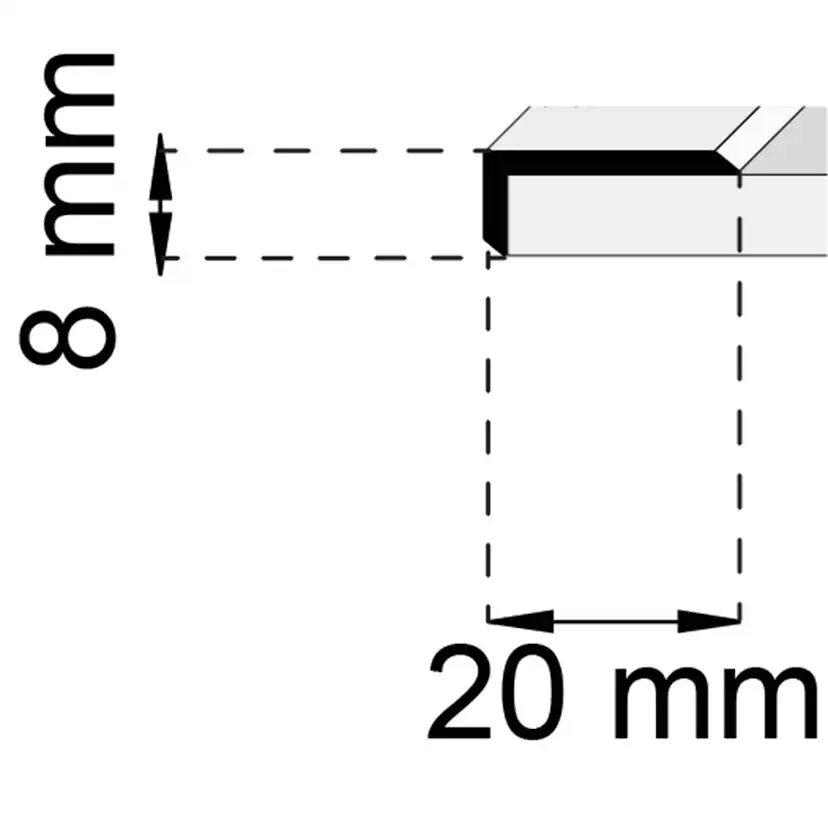Kantlist Habo SA46 Ek 8x20 mm