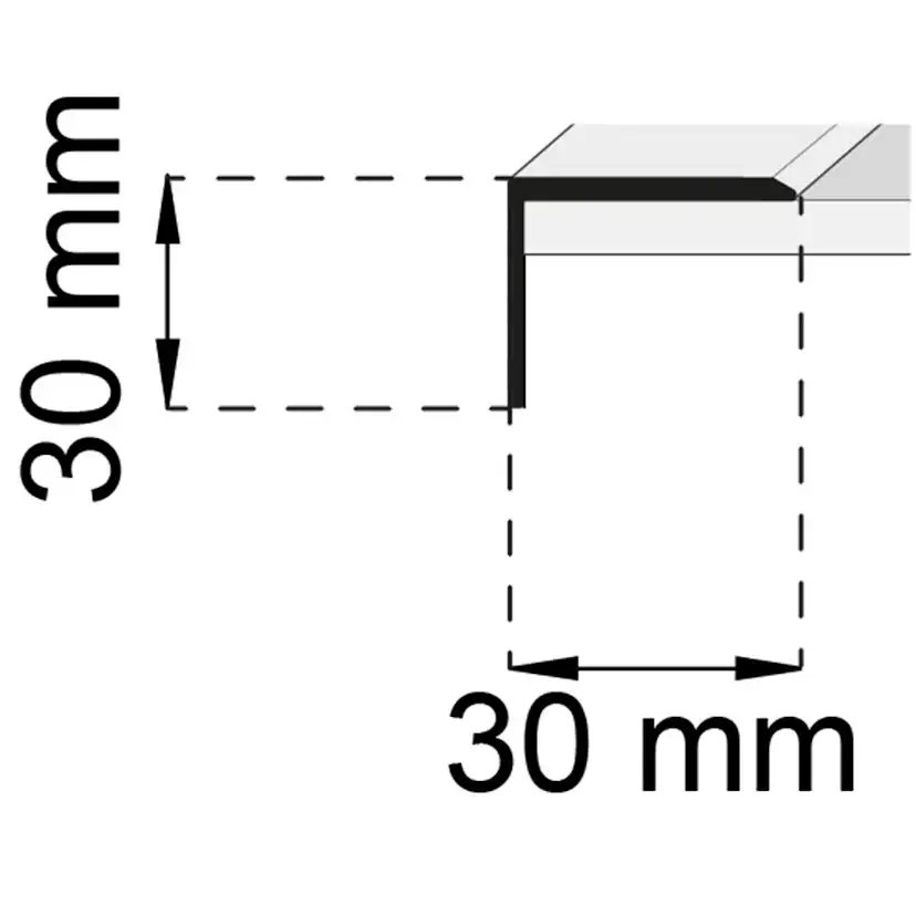 Kantlist Habo SA14 Mattsvart 30x30 mm