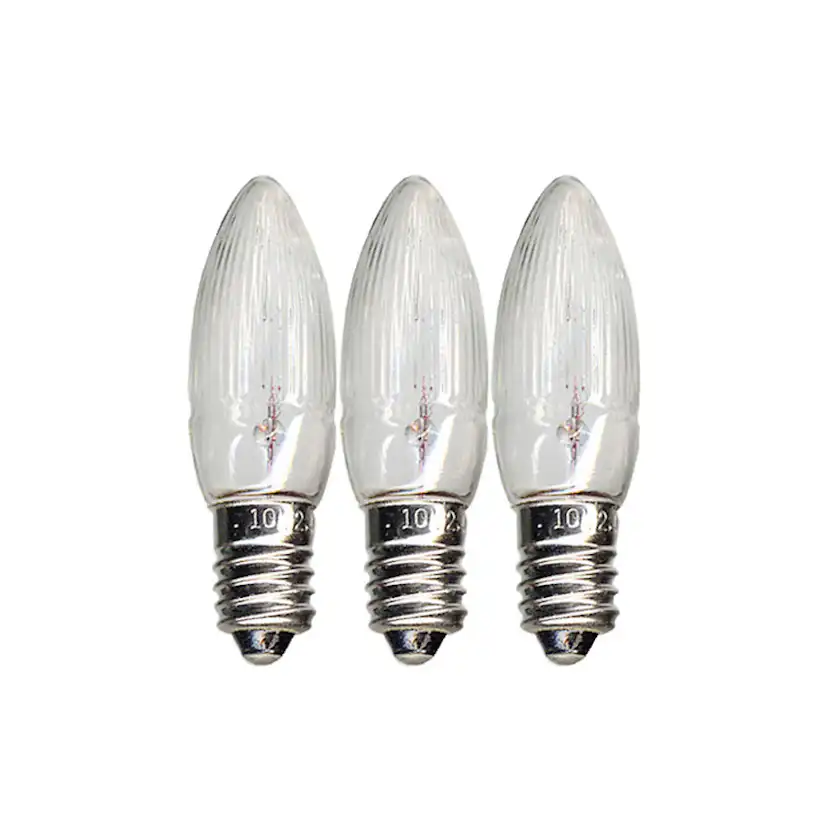 LED-Lampa Star Trading Reservlampa E10 14V 3W Transparent 3-pack