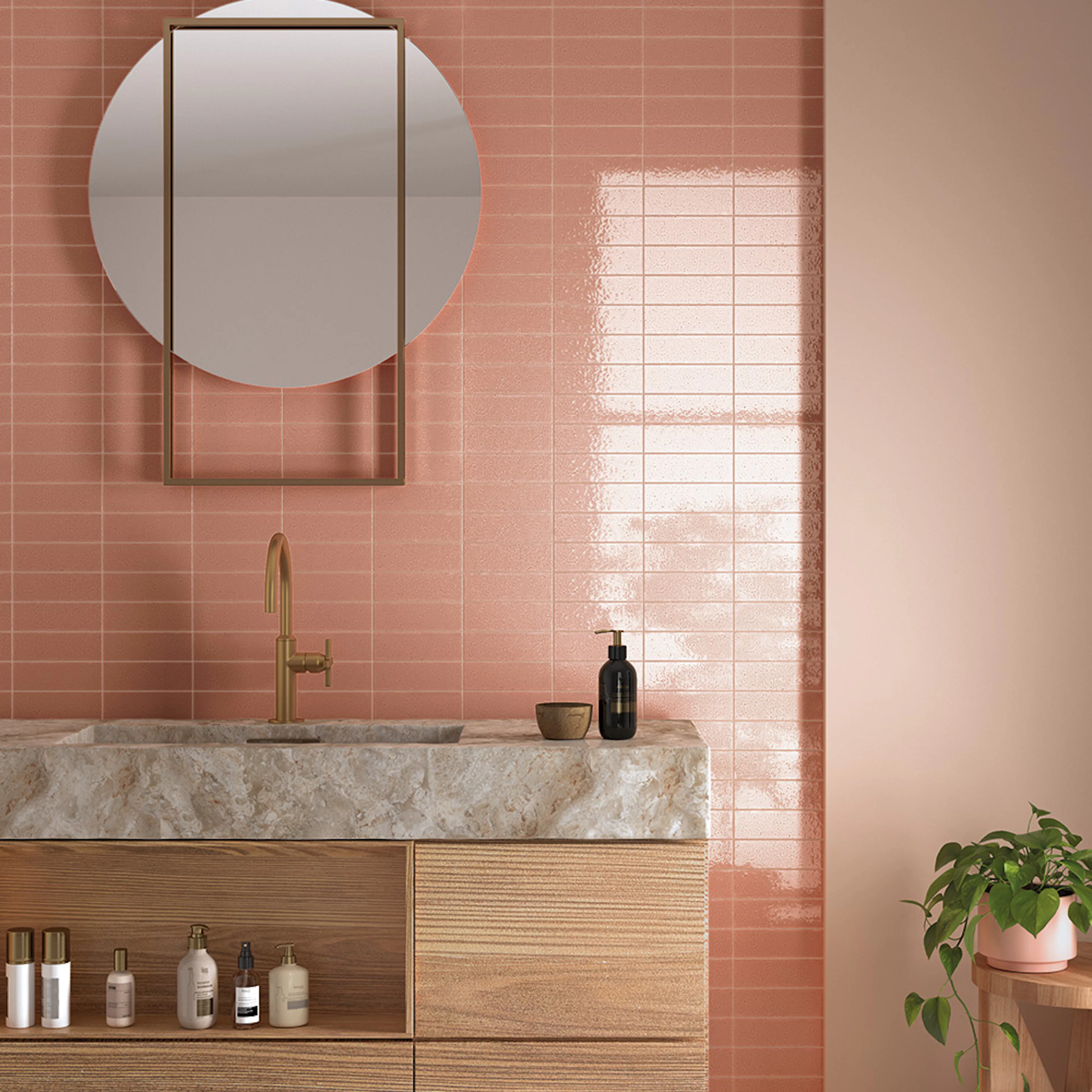 Kakel Lhådös Vinyl rose 6x18,6 cm