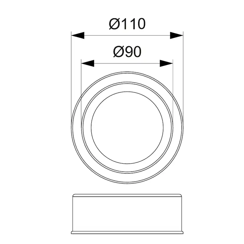 Gummimanschett Purus 110/90 med Slangklämma