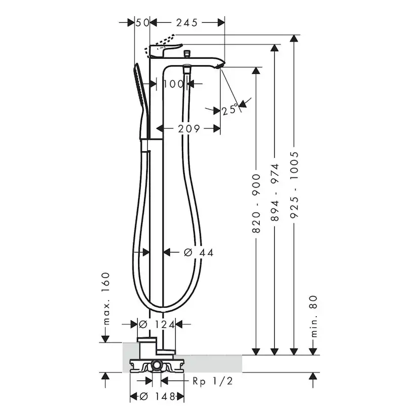 Golvblandare Hansgrohe Metris