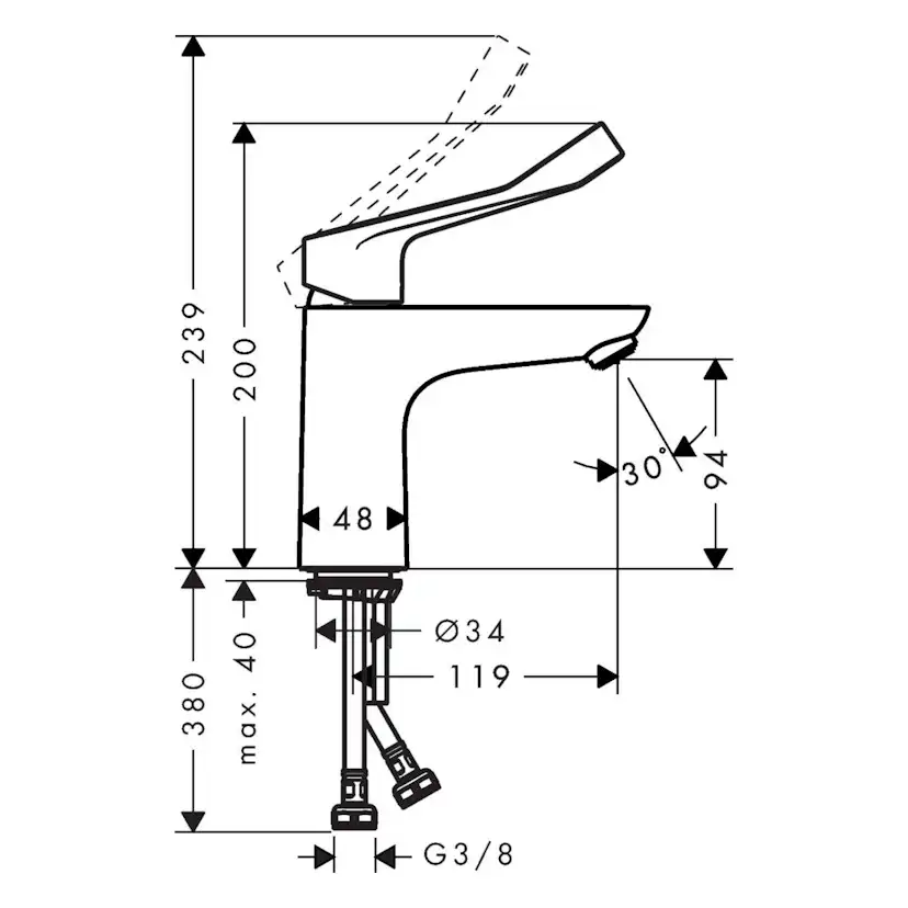 Tvättställsblandare Hansgrohe Focus 100 CoolStart Care