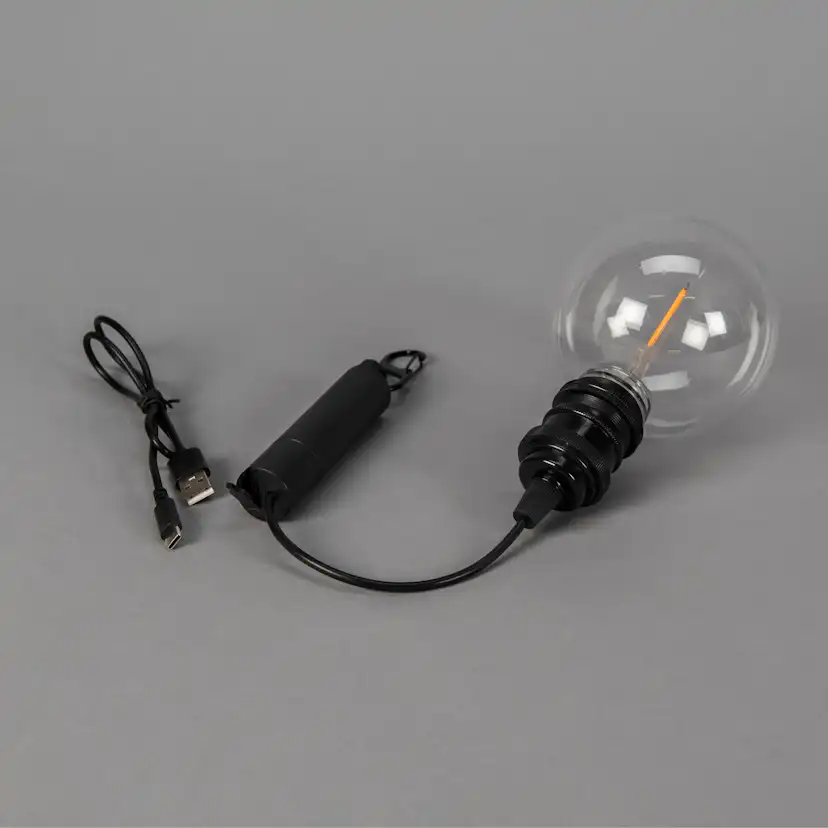 Uppladdningsbar LED-Lampa Gnojsö Konstsmide ink Takupphängning Amber Timer 6h