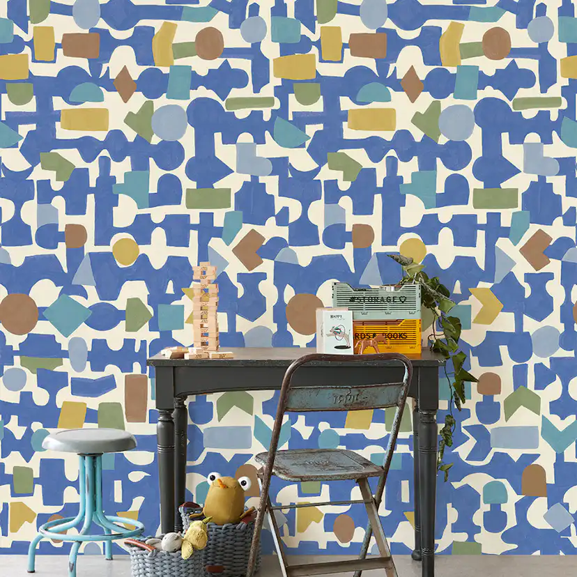 Väggbild Eijffinger Explore Blocks Kobalt 323103