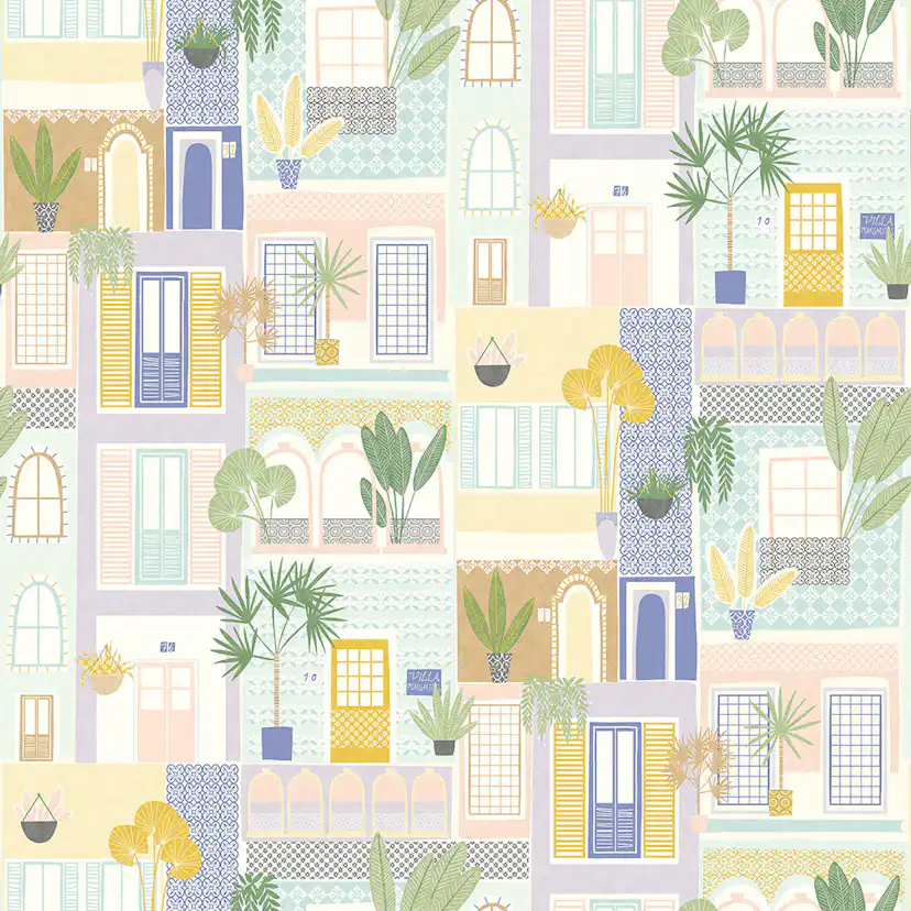 Väggbild Eijffinger Explore Windows Lilac 323107