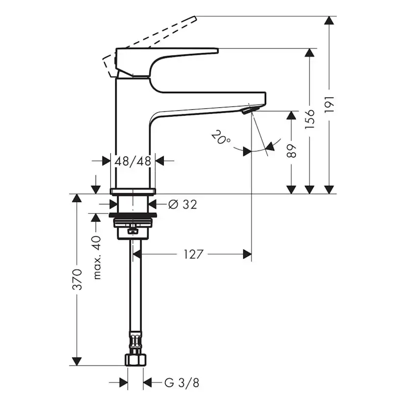 Tvättställsblandare Hansgrohe Metropol för Kallvatten