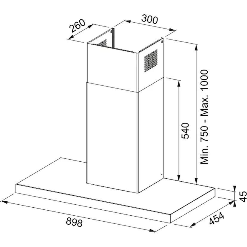 Köksfläkt Franke FTLN H45 Glas A90