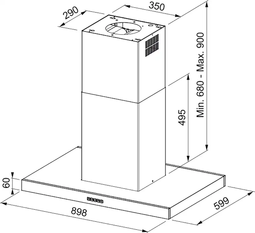 Köksfläkt Franke Tale 905 I Vägghängd Matt Svart 900 mm LED Belysning