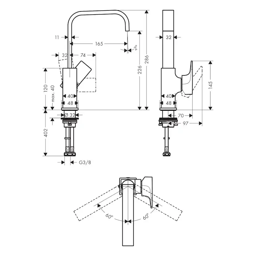 Tvättställsblandare Hansgrohe Metropol 230