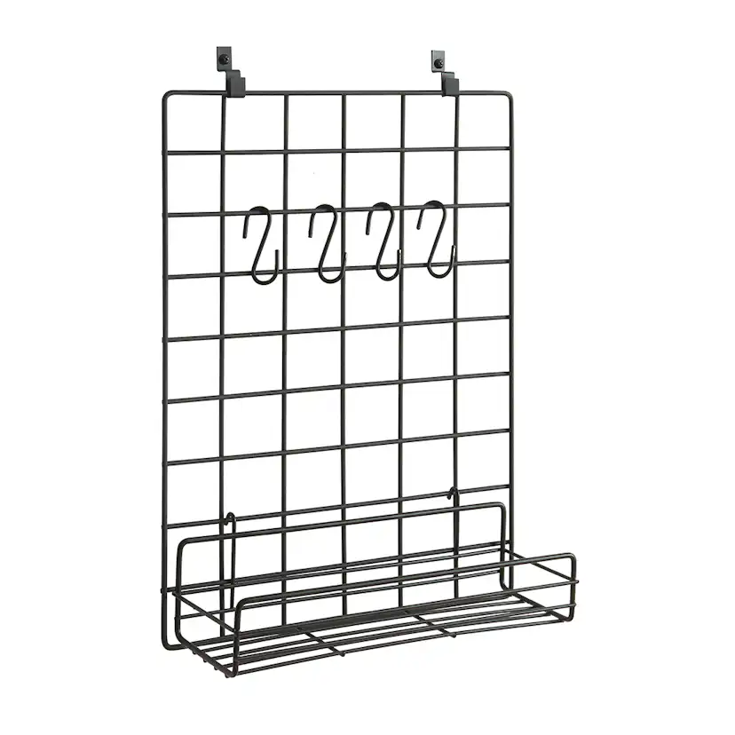 Förvaringstavla Millex Tillbehör till Akustikpanel - Rutnät med Hylla och 4st S-krokar