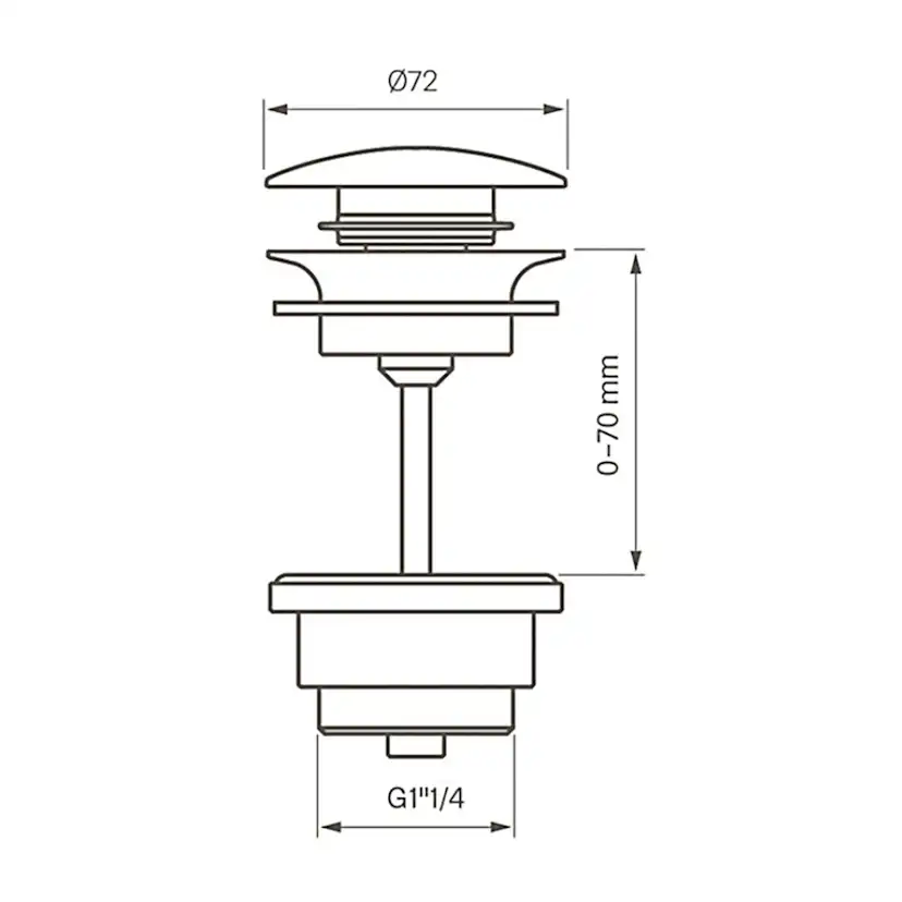 Bottenventil Tapwell 68400 Universal Ej Stängningsbar