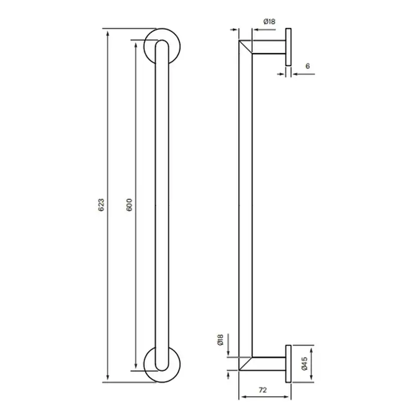 Handduksstång Tapwell TA212 600 mm
