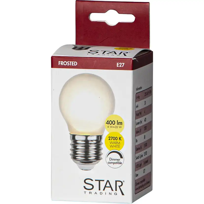 LED-lampa Star Trading E27 G45 Frostad Dimbar 4W