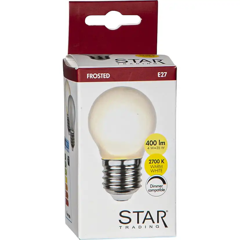 LED-lampa Star Trading E27 G45 Frostad Dimbar 4W