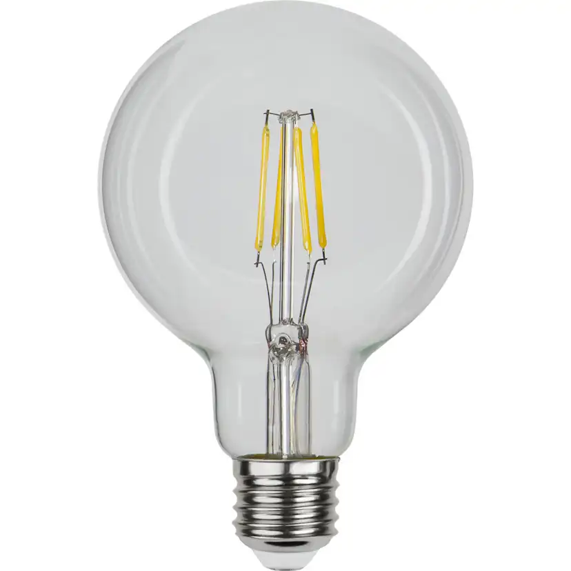 LED-lampa Star Trading Filament E27 G95 Klar Dimbar 4,2W 4000K