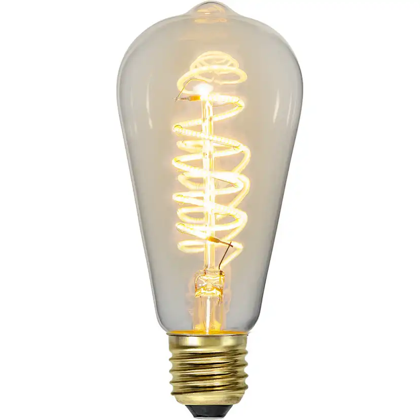 LED-lampa Star Trading E27 ST64 Decoled Spiral Klar 3-step Memory Dimbar 4W