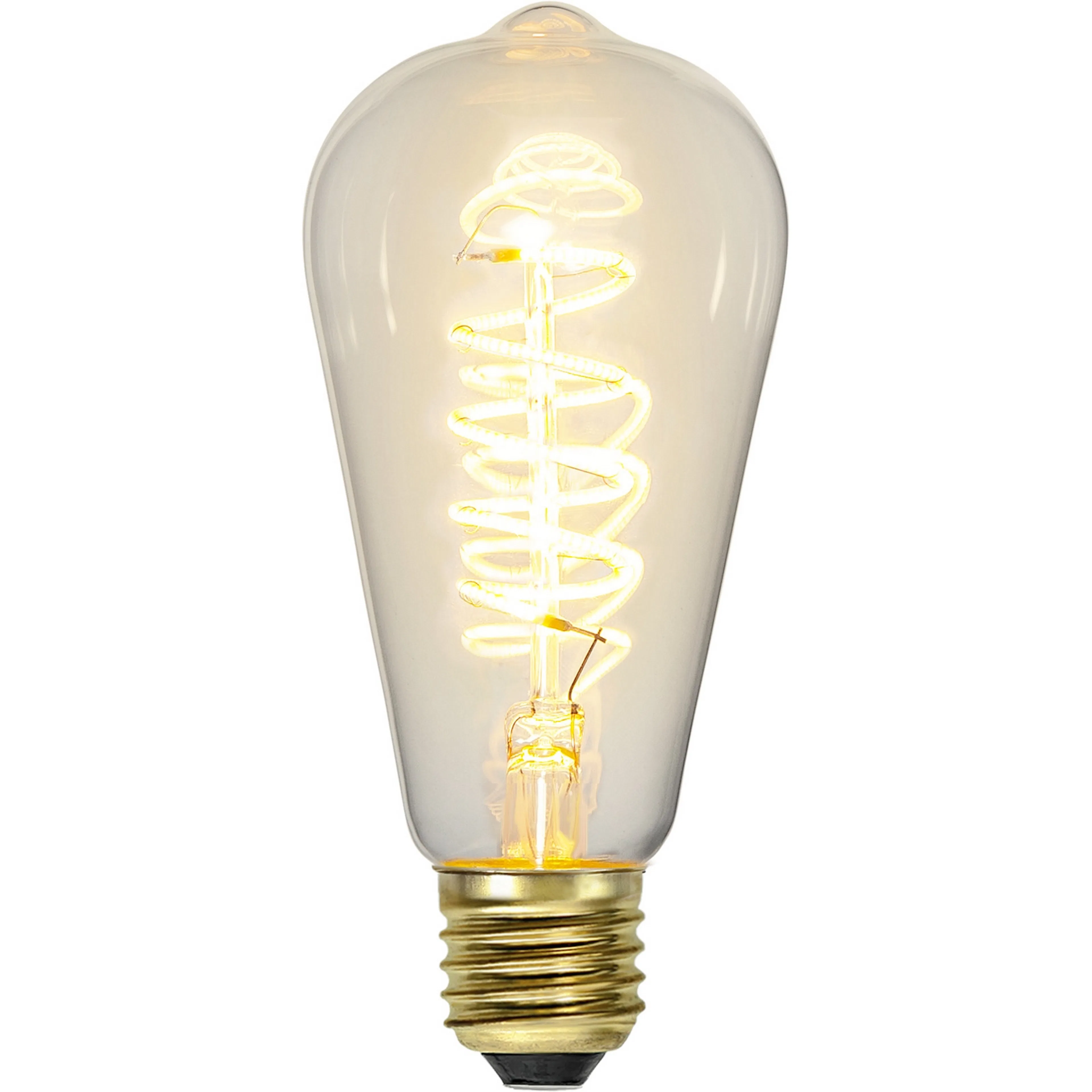 LED-lampa Star Trading E27 ST64 Decoled Spiral Klar 3-step Memory Dimbar 4W