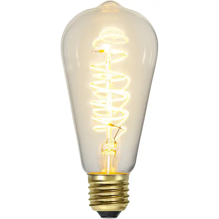 LED-lampa Star Trading E27 ST64 Decoled Spiral Klar 3-step Memory Dimbar 4W