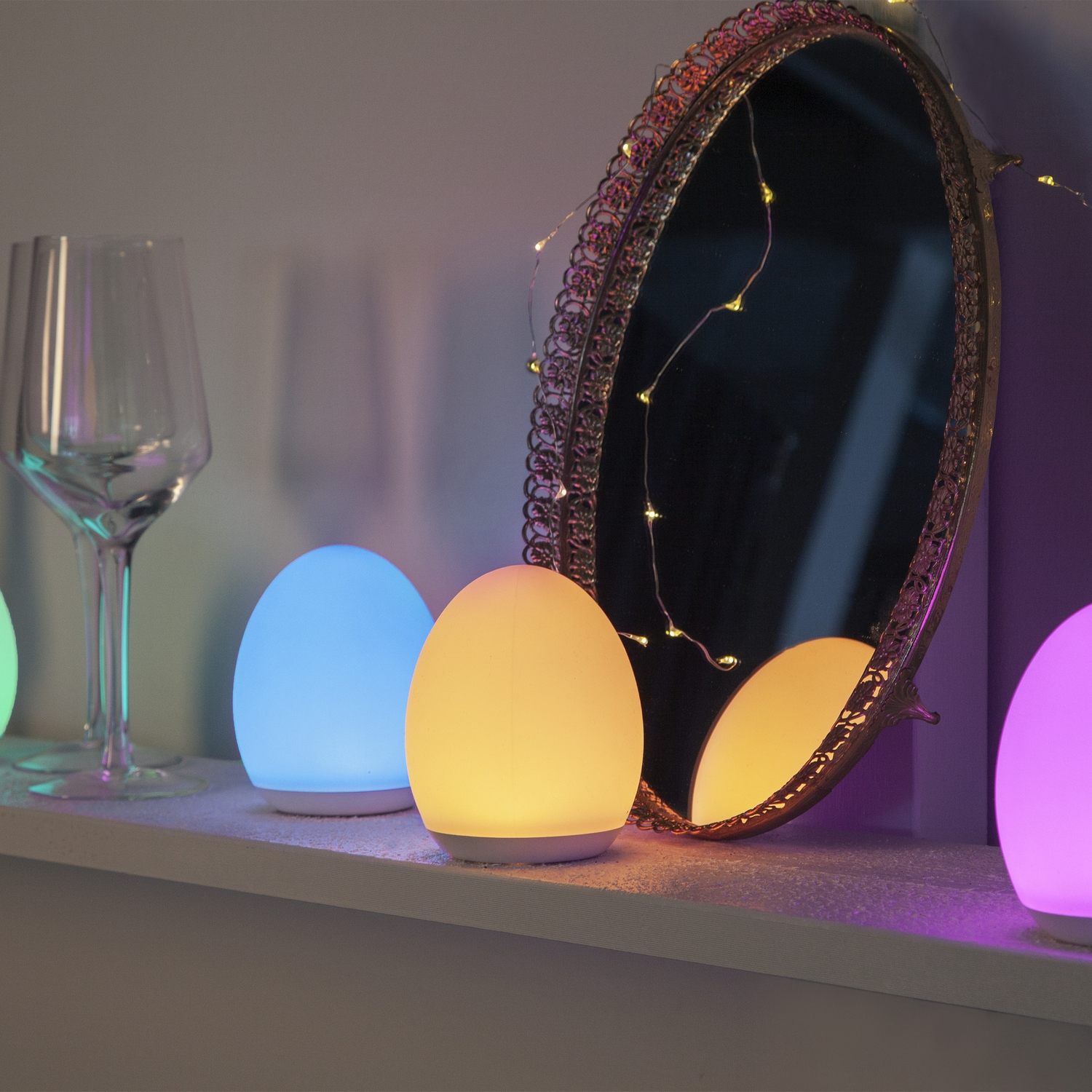 Nattlampa Star Trading Functional 357-61 Vit Oval LED-Lampa