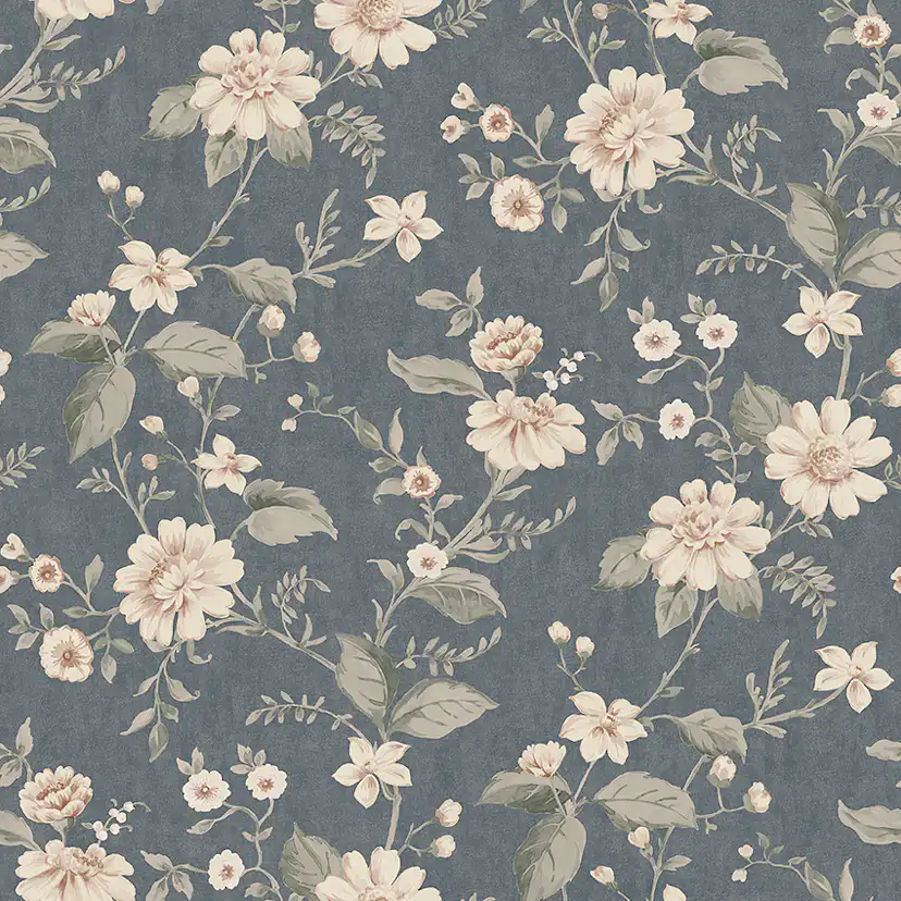 Tapet Boråstapeter Lauras Cottage 3573 Non Woven, Mönstrad Blå
