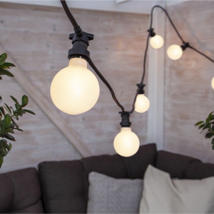 LED-lampa Star Trading E27 G95 Outdoor Lighting PC Cover Filament Opal