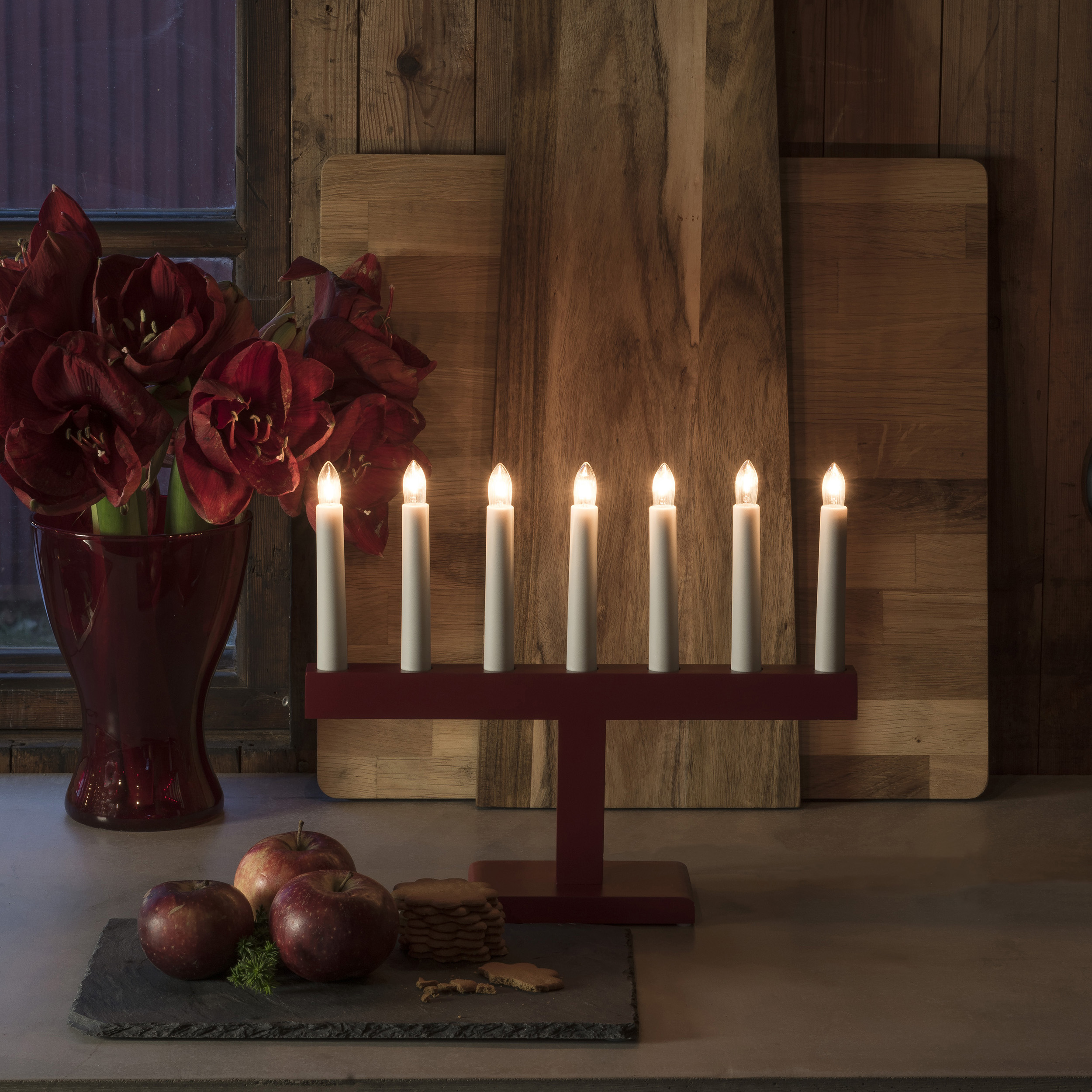 Adventsljusstake Gnosjö Konstsmide 7L Rak