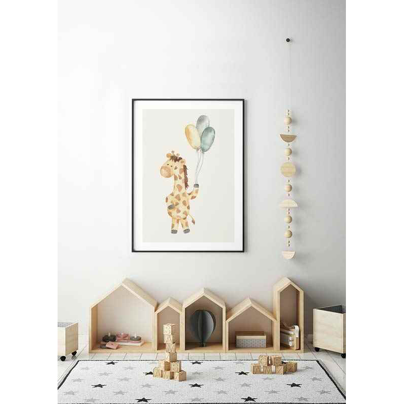 Poster Gallerix Giraffe Balloons